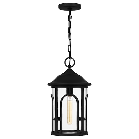 Brampton 1-Light Matte Black Outdoor Hanging Lantern